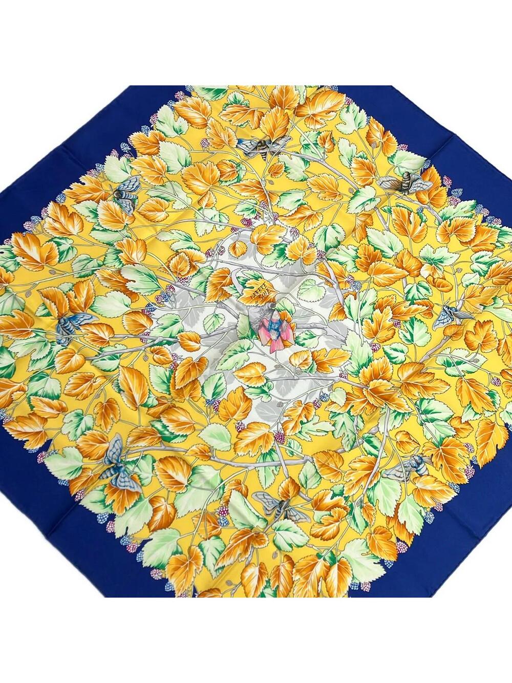 Hermes Carre 90 Blue Yellow Multi Silk #371934H51B